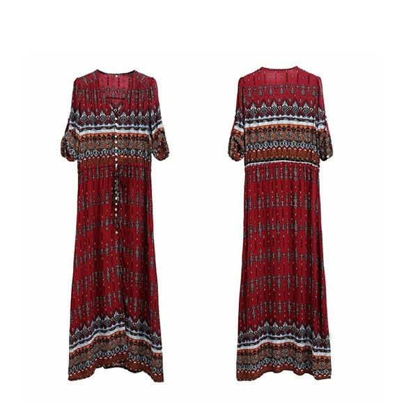 ♥︎HP♥︎  BRITANICA Long Cotton Festival Maxi Dress - Picture 2 of 7